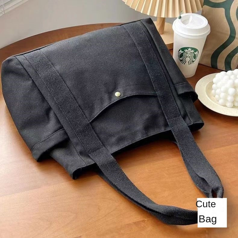 Large Capacity Canvas Solid Letter Tote Bag Versatile Handbag for Commuter Work Student Class Underarm Women's Bag shopping bag