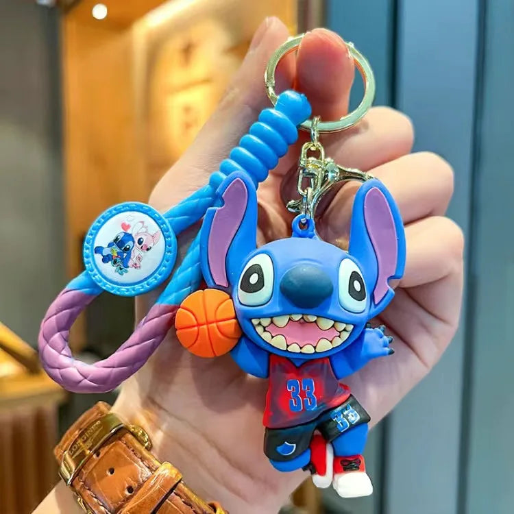 Wholesale Anime Disney Keychain Mickey Mouse Minnie Lilo & Stitch New Cartoon Keyring Key Chain Car Pendant Kids Toys Gifts