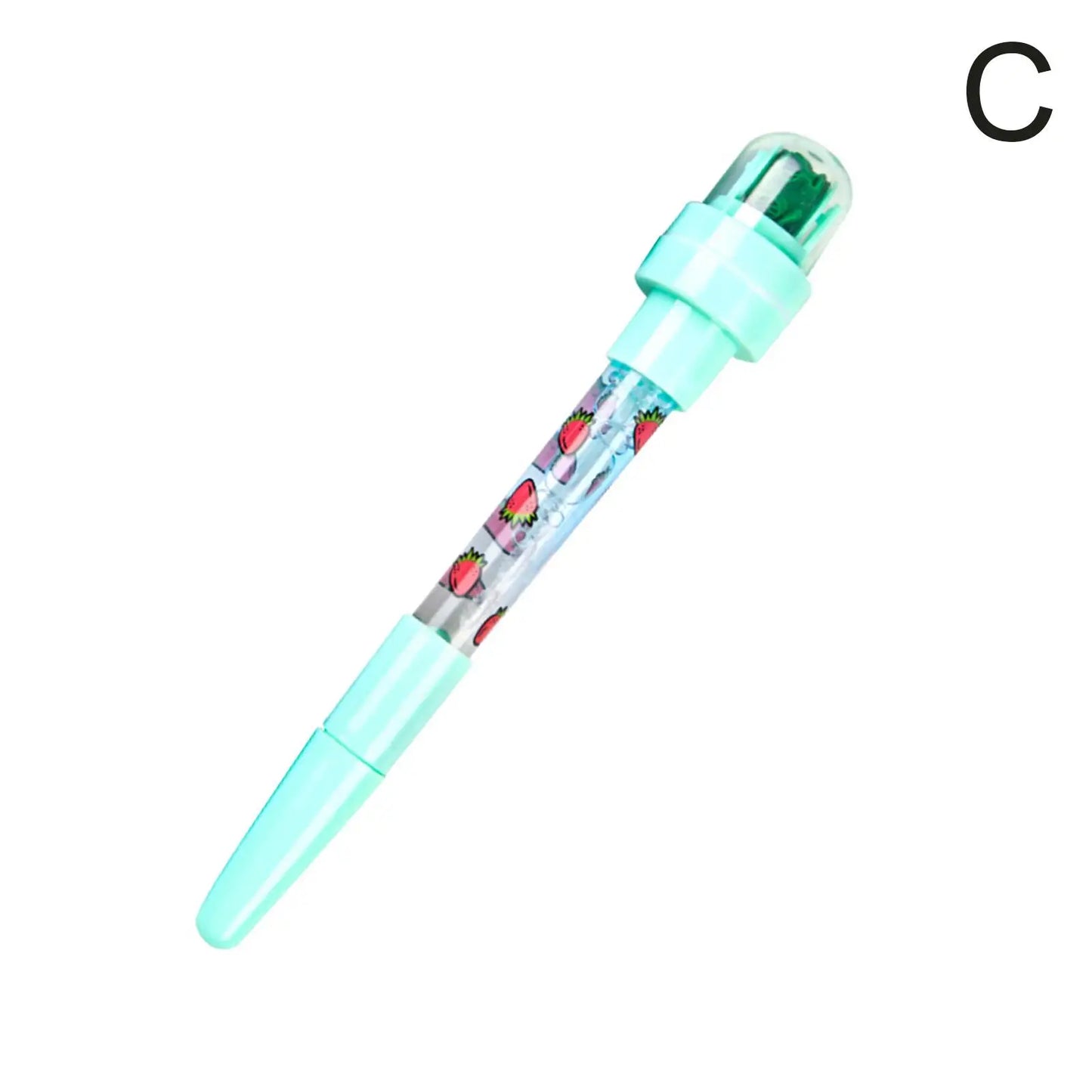 5 In 1 Children Cute Multifunctional Bubble Roller Seal Ballpoint Pen with Light Funny Magic Pen Children's Stationery Girl