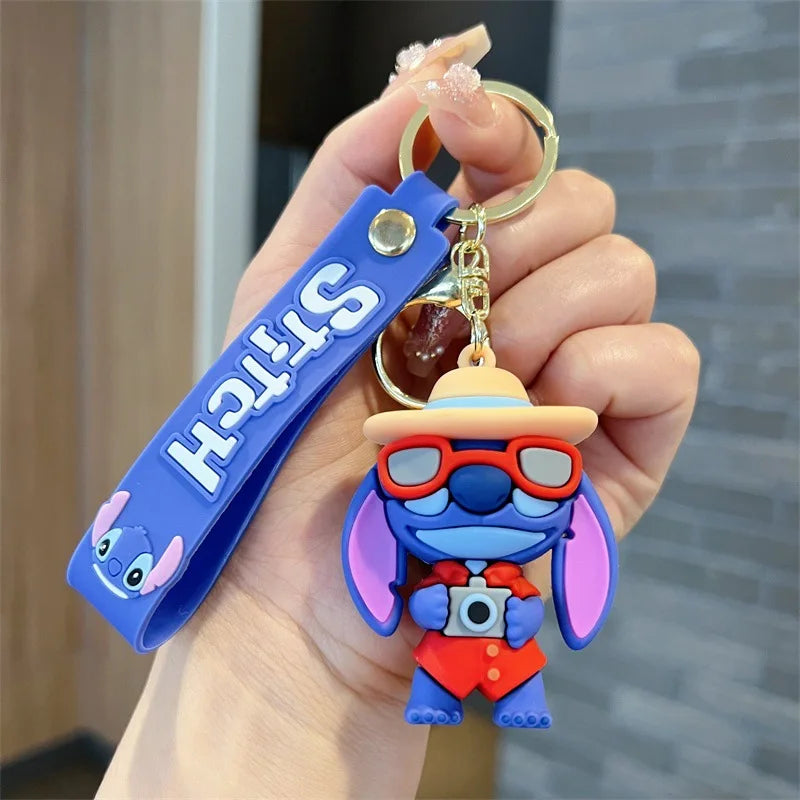 Wholesale Anime Disney Keychain Mickey Mouse Minnie Lilo & Stitch New Cartoon Keyring Key Chain Car Pendant Kids Toys Gifts