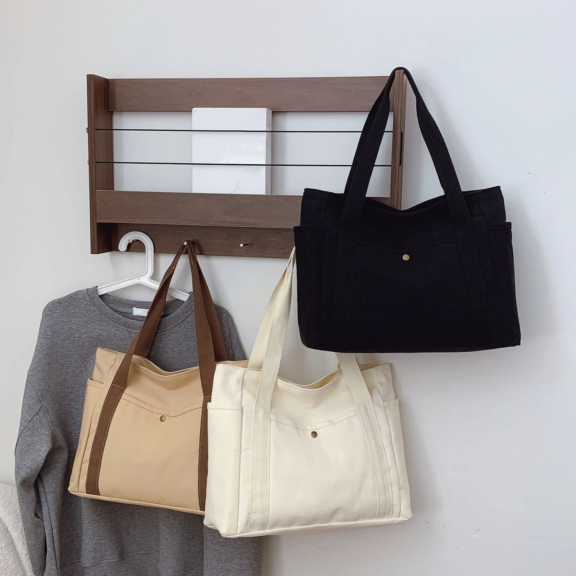 Large Capacity Bags for Work Commuting Carrying Bag College Style Student Outfit Book Shoulder Bag Shopping Bag