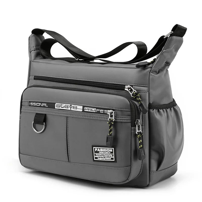 Design Oxford Shoulder Bag Large Capacity Men'S Casual Multi-Layer Pocket Fashion Single Shoulder Crossbody Luxury Messenger Bag