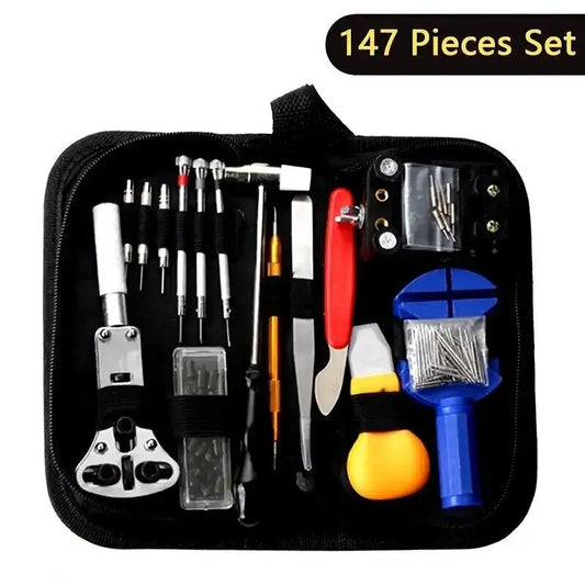 147pcs Watch Repair Kit Watchmaker Back Case Remover Opener Link Pin Spring Bar Case Opener Professional repair Tool set