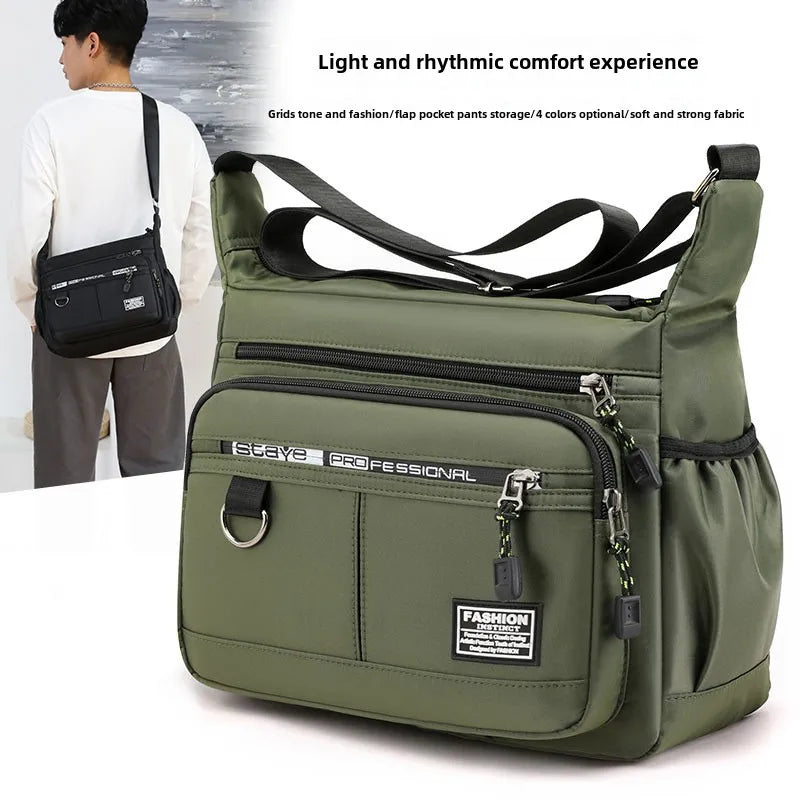 Design Oxford Shoulder Bag Large Capacity Men'S Casual Multi-Layer Pocket Fashion Single Shoulder Crossbody Luxury Messenger Bag