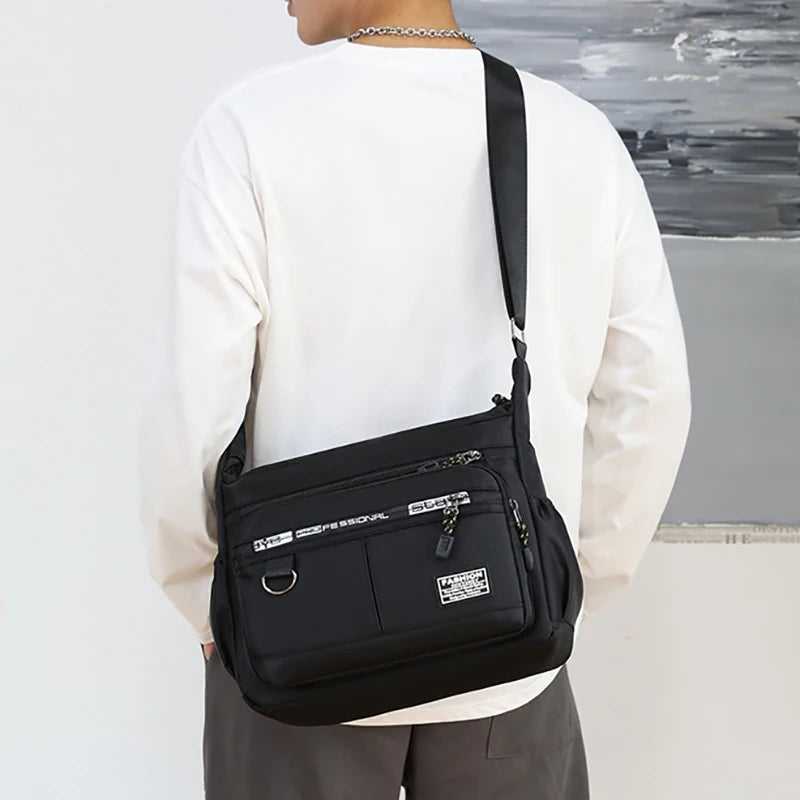Design Oxford Shoulder Bag Large Capacity Men'S Casual Multi-Layer Pocket Fashion Single Shoulder Crossbody Luxury Messenger Bag