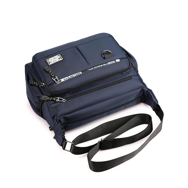 Design Oxford Shoulder Bag Large Capacity Men'S Casual Multi-Layer Pocket Fashion Single Shoulder Crossbody Luxury Messenger Bag