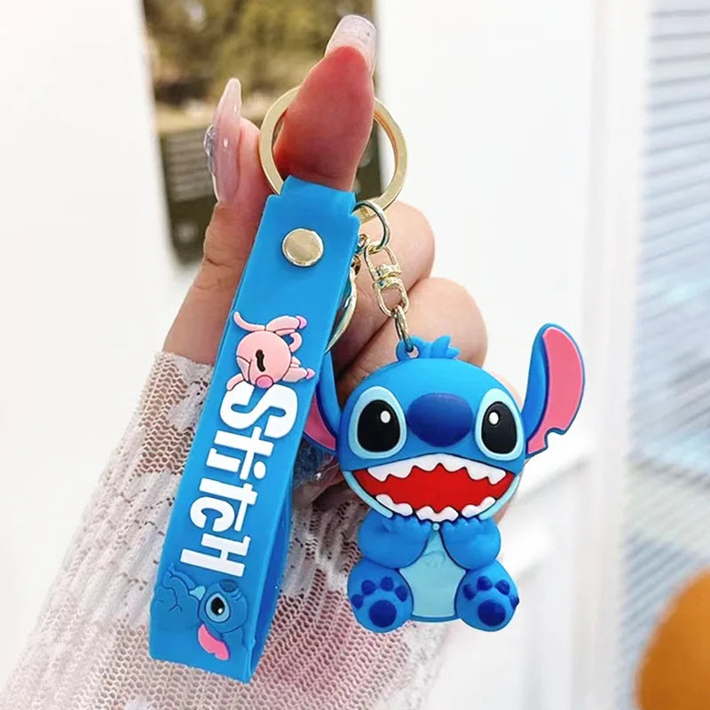 Wholesale Anime Disney Keychain Mickey Mouse Minnie Lilo & Stitch New Cartoon Keyring Key Chain Car Pendant Kids Toys Gifts