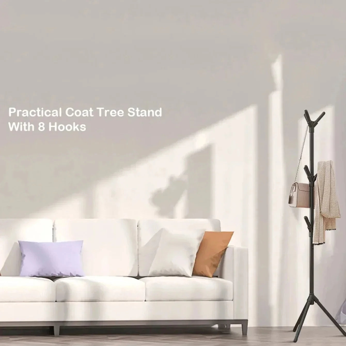 Clothes and Hats Rack Tree Branch Shape Hooks Mobile and Convenient Coat Rack for Home Living Room Hangers Clothes Rack Stand