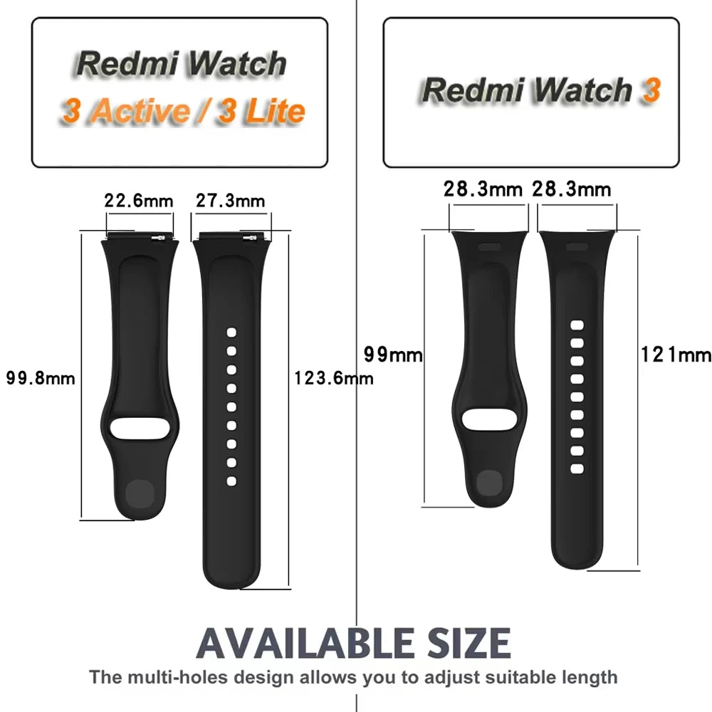 Silicone Strap+Case for Xiaomi Redmi Watch 3 Active band smartwatch Accessories Sport Bracelet For Redmi watch3 Active/Lite Case
