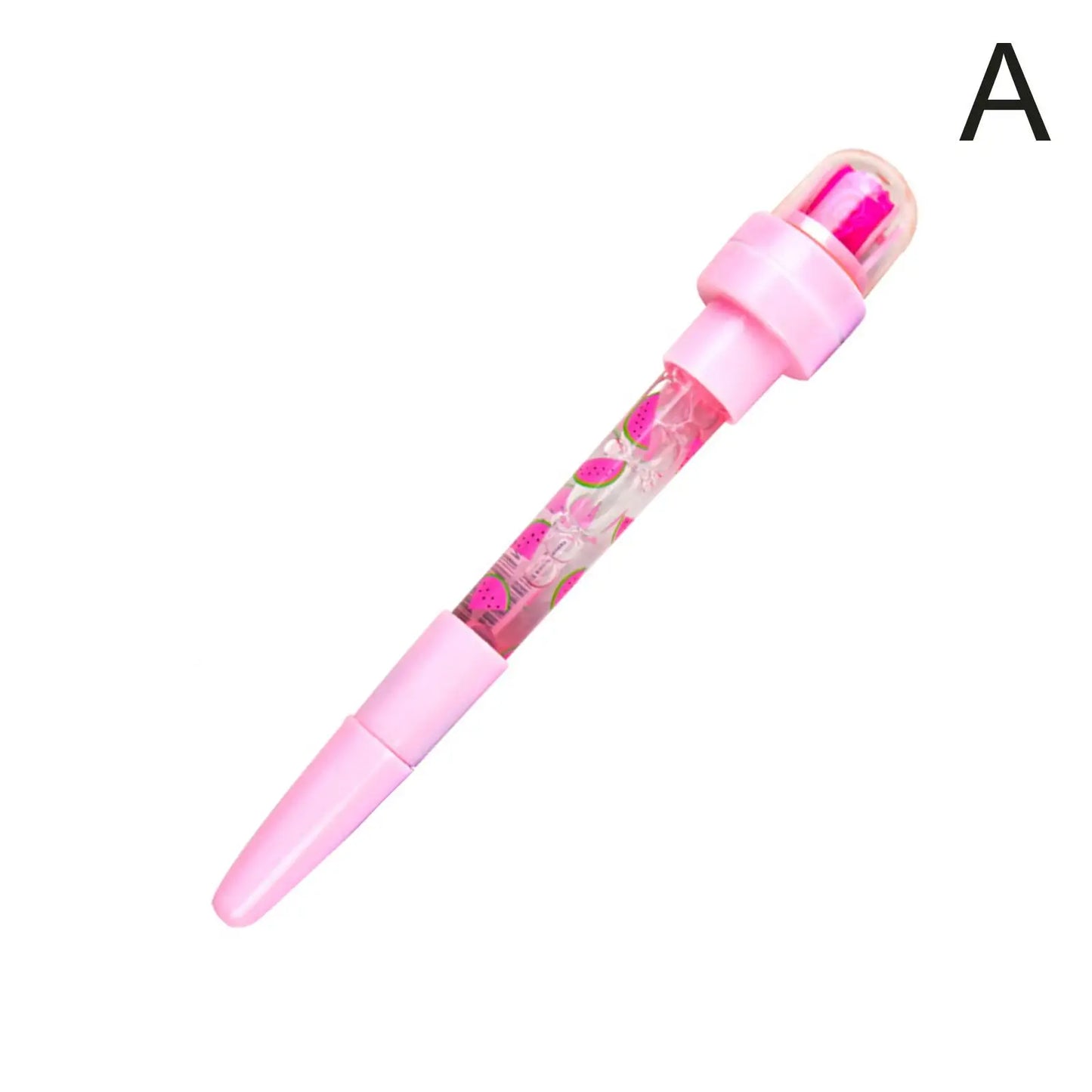 5 In 1 Children Cute Multifunctional Bubble Roller Seal Ballpoint Pen with Light Funny Magic Pen Children's Stationery Girl