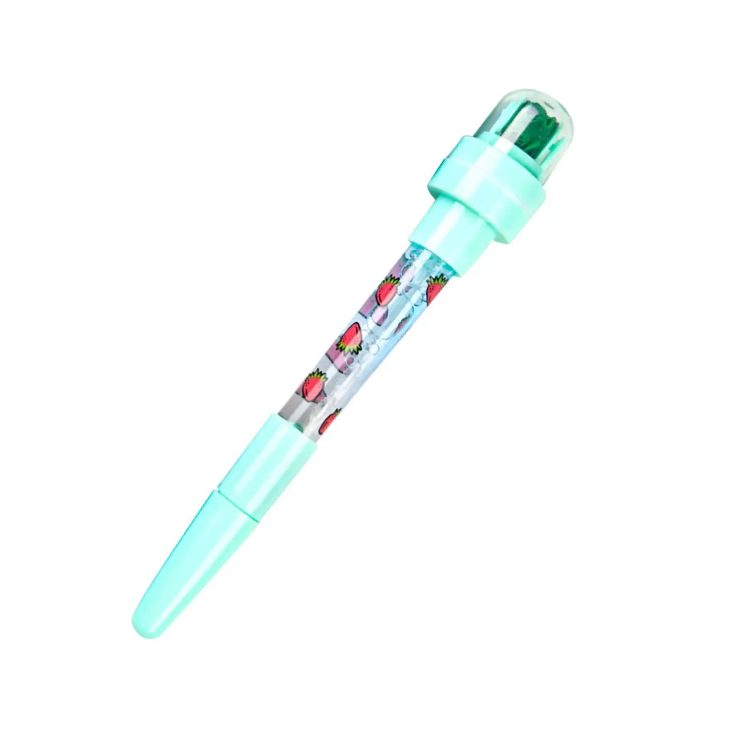5 In 1 Children Cute Multifunctional Bubble Roller Seal Ballpoint Pen with Light Funny Magic Pen Children's Stationery Girl