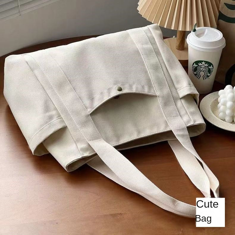 Large Capacity Canvas Solid Letter Tote Bag Versatile Handbag for Commuter Work Student Class Underarm Women's Bag shopping bag