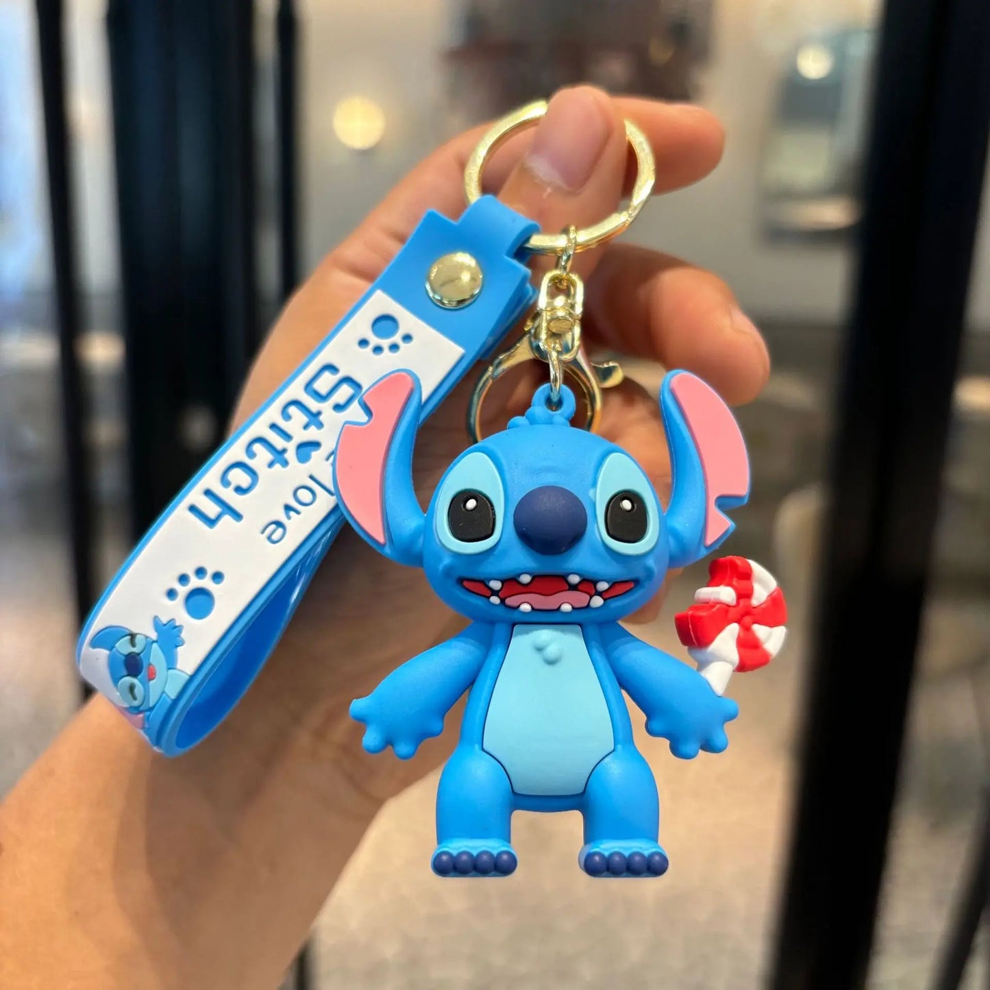 Wholesale Anime Disney Keychain Mickey Mouse Minnie Lilo & Stitch New Cartoon Keyring Key Chain Car Pendant Kids Toys Gifts
