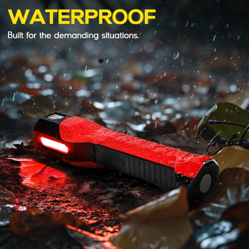 Rechargeable Work Light, 1200 Lumens Magnetic Work Light with 160° Rotating Swivel Head, Led Work Light, 6 Lighting Modes Mechanic Light for Car Repairing, Emergency