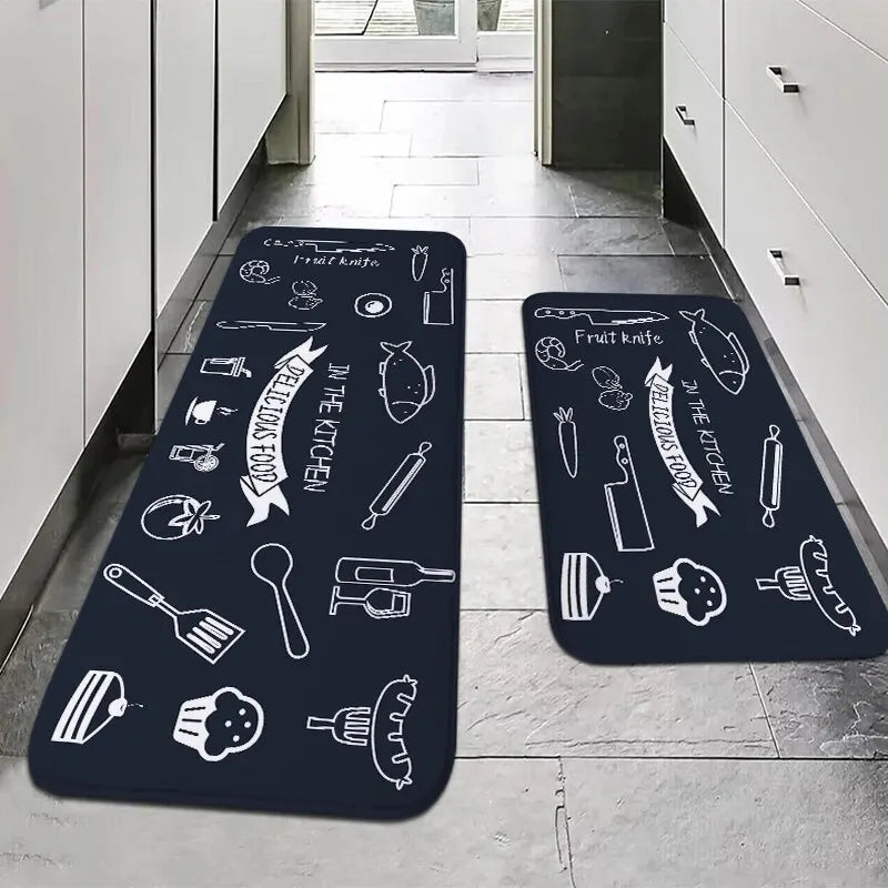American Country Kitchen Floor Mats Non-Slip Absorbent Blessing Decorative Aisle Sink Carpet Home Decoration