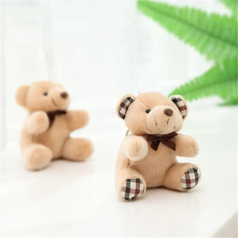 1PCS Creative Plush Bear Toys Small Pendant Mini Cute Soft Stuffed Bears Toy Wedding Activity Birthday Gifts 8CM